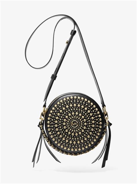 michael michael kors delancey medium studded leather canteen crossbody bag|Michael Kors.